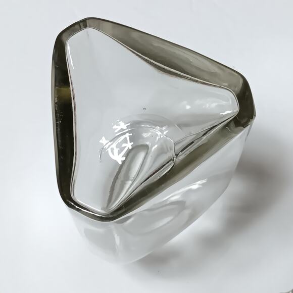 Liquor Vintage Triangle Decanter 6" tall x 3.25" bottom Glass Stopper - Picture 6 of 10